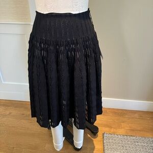 Alaia pleated stretch knit black skirt, size xxl, NWT